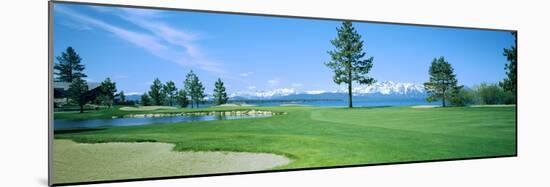 Sand Trap in a Golf Course, Edgewood Tahoe Golf Course, Stateline, Douglas County, Nevada-null-Mounted Photographic Print