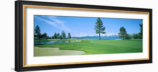 Sand Trap in a Golf Course, Edgewood Tahoe Golf Course, Stateline, Douglas County, Nevada-null-Framed Photographic Print