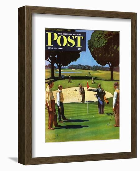 "Sand Trap," Saturday Evening Post Cover, July 3, 1948-John Falter-Framed Premium Giclee Print