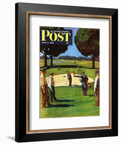 "Sand Trap," Saturday Evening Post Cover, July 3, 1948-John Falter-Framed Premium Giclee Print