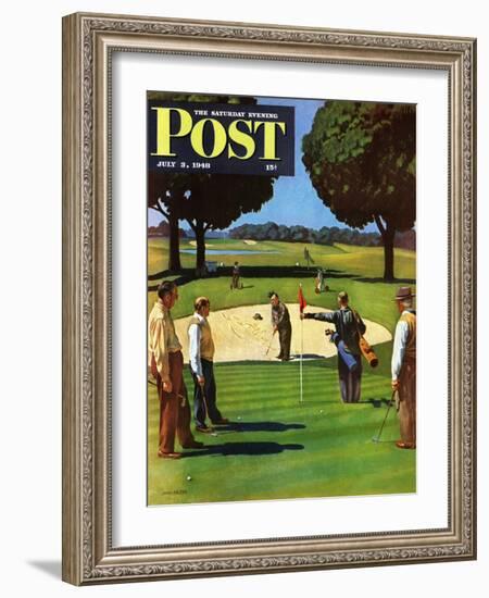 "Sand Trap," Saturday Evening Post Cover, July 3, 1948-John Falter-Framed Premium Giclee Print