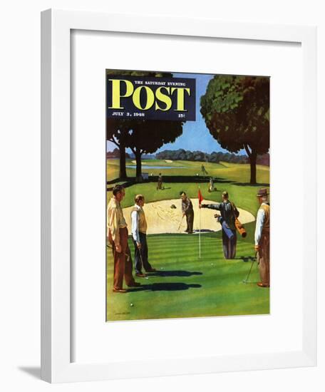 "Sand Trap," Saturday Evening Post Cover, July 3, 1948-John Falter-Framed Premium Giclee Print