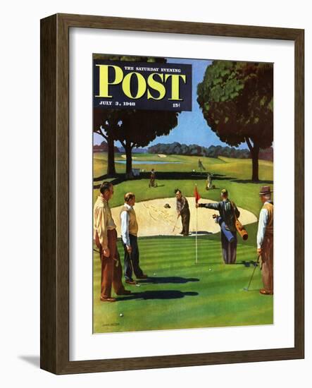 "Sand Trap," Saturday Evening Post Cover, July 3, 1948-John Falter-Framed Giclee Print