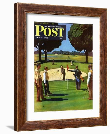 "Sand Trap," Saturday Evening Post Cover, July 3, 1948-John Falter-Framed Giclee Print