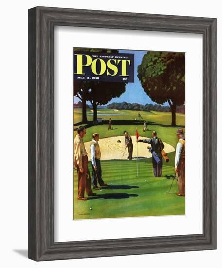 "Sand Trap," Saturday Evening Post Cover, July 3, 1948-John Falter-Framed Giclee Print