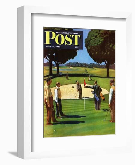 "Sand Trap," Saturday Evening Post Cover, July 3, 1948-John Falter-Framed Giclee Print