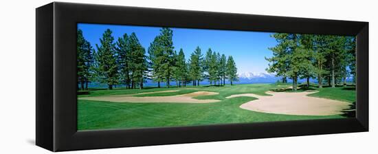 Sand Traps in a Golf Course, Edgewood Tahoe Golf Course, Stateline, Douglas County, Nevada, USA-null-Framed Stretched Canvas