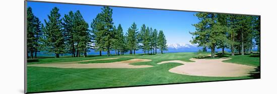 Sand Traps in a Golf Course, Edgewood Tahoe Golf Course, Stateline, Douglas County, Nevada, USA-null-Mounted Photographic Print