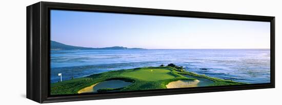 Sand Traps in a Golf Course, Pebble Beach Golf Course, Pebble Beach, Monterey County-null-Framed Stretched Canvas