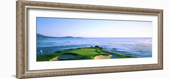 Sand Traps in a Golf Course, Pebble Beach Golf Course, Pebble Beach, Monterey County--Framed Photographic Print