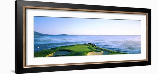 Sand Traps in a Golf Course, Pebble Beach Golf Course, Pebble Beach, Monterey County-null-Framed Photographic Print