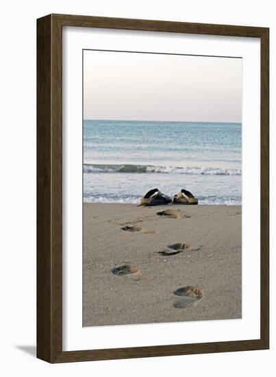 Sandals on a Beach, Spain-Carlos Dominguez-Framed Photographic Print