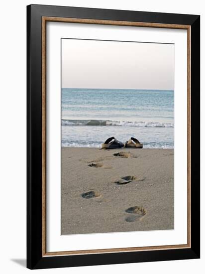 Sandals on a Beach, Spain-Carlos Dominguez-Framed Photographic Print