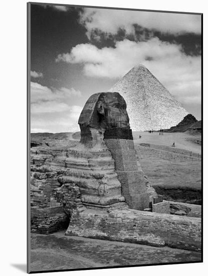 Sandbags Being Used to Protect Sphinx Against Enemy Bombs, Giza, Egypt, 1942-Bob Landry-Mounted Photographic Print
