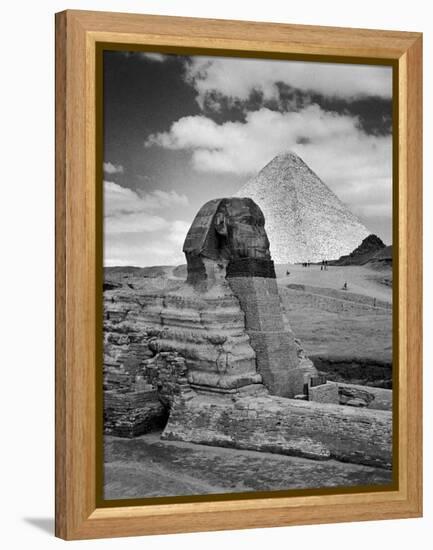 Sandbags Being Used to Protect Sphinx Against Enemy Bombs, Giza, Egypt, 1942-Bob Landry-Framed Premier Image Canvas