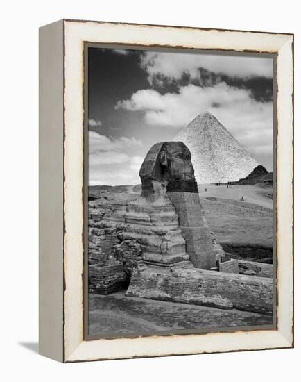 Sandbags Being Used to Protect Sphinx Against Enemy Bombs, Giza, Egypt, 1942-Bob Landry-Framed Premier Image Canvas