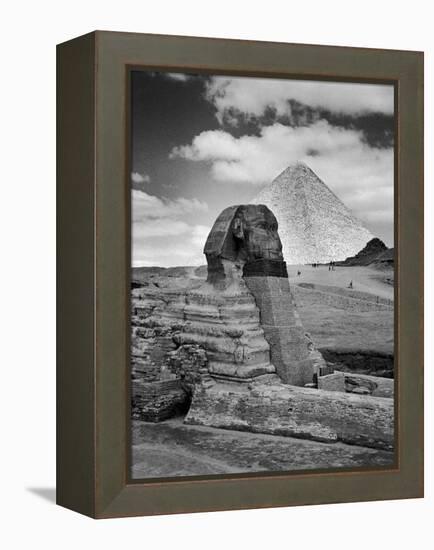 Sandbags Being Used to Protect Sphinx Against Enemy Bombs, Giza, Egypt, 1942-Bob Landry-Framed Premier Image Canvas