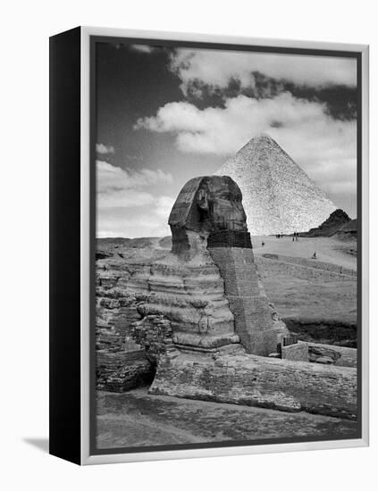 Sandbags Being Used to Protect Sphinx Against Enemy Bombs, Giza, Egypt, 1942-Bob Landry-Framed Premier Image Canvas