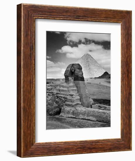 Sandbags Being Used to Protect Sphinx Against Enemy Bombs, Giza, Egypt, 1942-Bob Landry-Framed Photographic Print