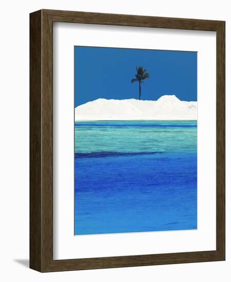 Sandbank and Palm Tree on Tropical Beach, Maldives, Indian Ocean, Asia-Sakis Papadopoulos-Framed Photographic Print