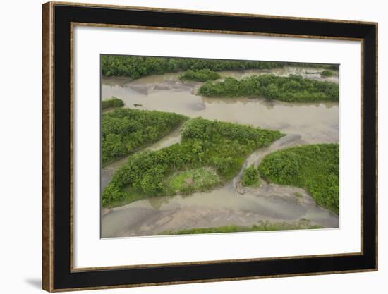 Sandbank in Napo River, Amazon Rainforest, Ecuador-Pete Oxford-Framed Photographic Print