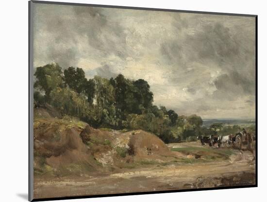 Sandbanks and a Cart and Horses on Hampstead Heath, C.1820-25 (Oil on Canvas)-John Constable-Mounted Giclee Print