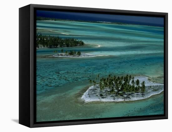 Sandbars with Palm Trees, Bora Bora-Mitch Diamond-Framed Premier Image Canvas