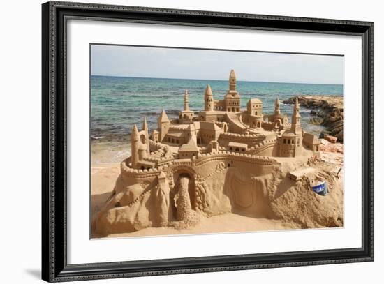 Sandcastle on the Beach-p.lange-Framed Art Print