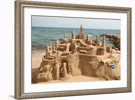 Sandcastle on the Beach-p.lange-Framed Art Print