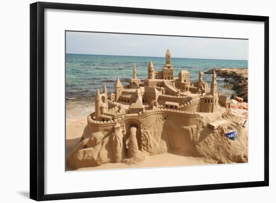 Sandcastle on the Beach-p.lange-Framed Art Print