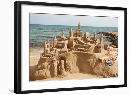 Sandcastle on the Beach-p.lange-Framed Art Print