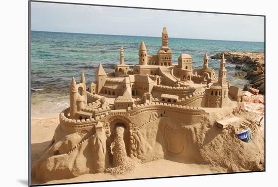 Sandcastle on the Beach-p.lange-Mounted Art Print