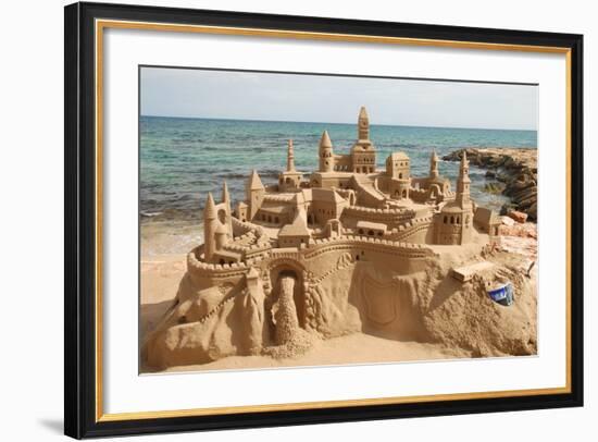 Sandcastle on the Beach-p.lange-Framed Art Print