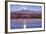 Sandhill Cranes and Full Moon, Bosque Del Apache, New Mexico-Paul Souders-Framed Photographic Print