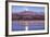 Sandhill Cranes and Full Moon, Bosque Del Apache, New Mexico-Paul Souders-Framed Photographic Print