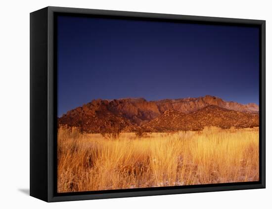 Sandia Mountains Desert Twilight Landscape, New Mexico-Kevin Lange-Framed Premier Image Canvas