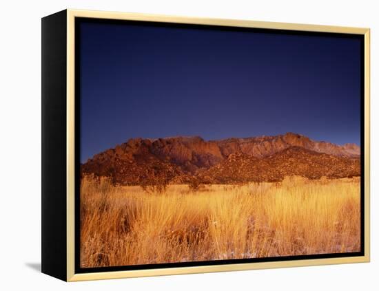 Sandia Mountains Desert Twilight Landscape, New Mexico-Kevin Lange-Framed Premier Image Canvas
