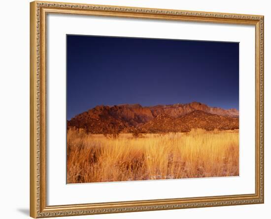 Sandia Mountains Desert Twilight Landscape, New Mexico-Kevin Lange-Framed Photographic Print