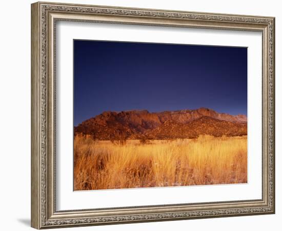 Sandia Mountains Desert Twilight Landscape, New Mexico-Kevin Lange-Framed Photographic Print