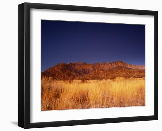 Sandia Mountains Desert Twilight Landscape, New Mexico-Kevin Lange-Framed Photographic Print