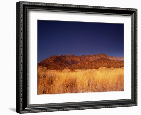 Sandia Mountains Desert Twilight Landscape, New Mexico-Kevin Lange-Framed Photographic Print