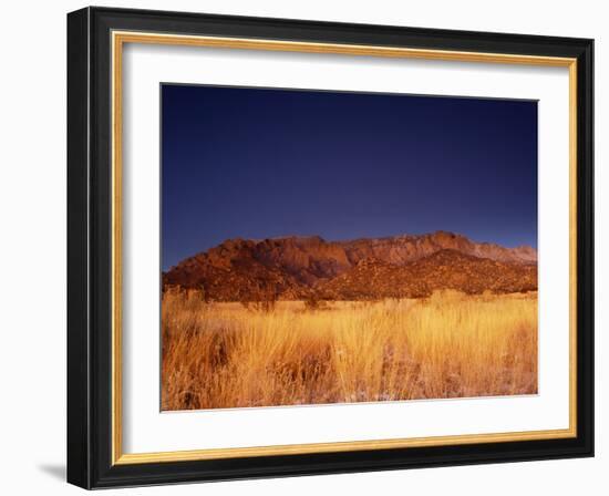 Sandia Mountains Desert Twilight Landscape, New Mexico-Kevin Lange-Framed Photographic Print