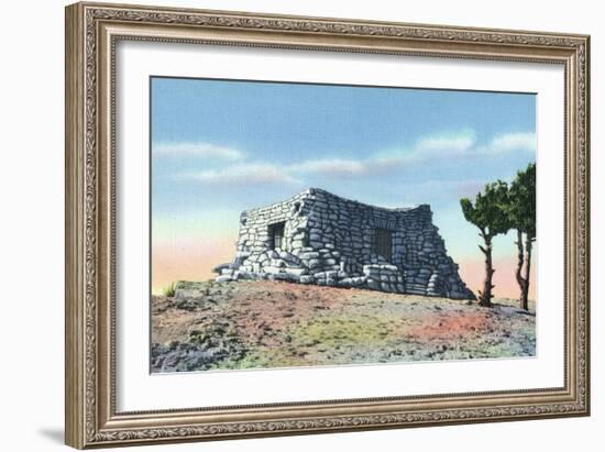 Sandia Mountains, New Mexico, Sandia Crest View of Kiwanis Shelter House-Lantern Press-Framed Art Print