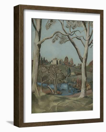 Sandling Park, Kent, 1924 (Oil on Canvas)-Paul Nash-Framed Giclee Print