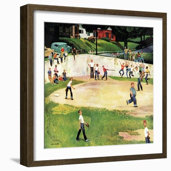 "Sandlot Homerun", July 6, 1957-John Falter-Framed Premium Giclee Print