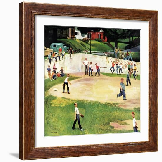 "Sandlot Homerun", July 6, 1957-John Falter-Framed Premium Giclee Print