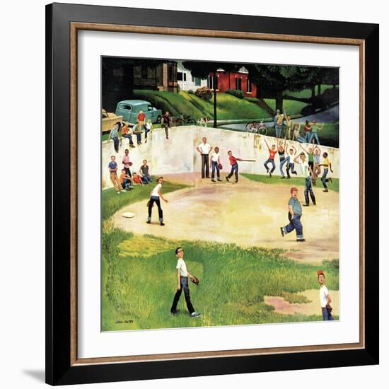 "Sandlot Homerun", July 6, 1957-John Falter-Framed Premium Giclee Print