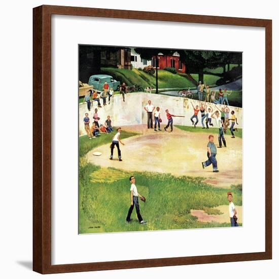 "Sandlot Homerun", July 6, 1957-John Falter-Framed Premium Giclee Print