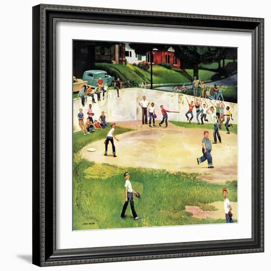 "Sandlot Homerun", July 6, 1957-John Falter-Framed Premium Giclee Print