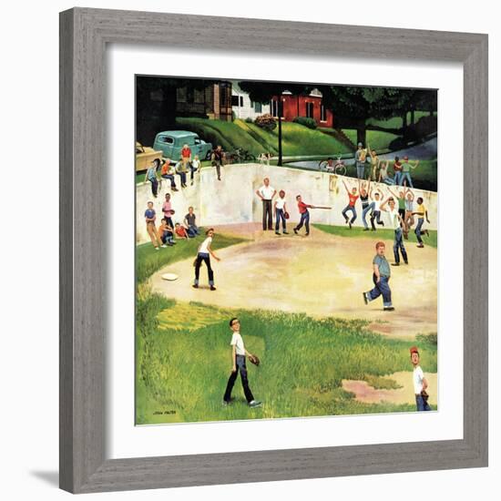 "Sandlot Homerun", July 6, 1957-John Falter-Framed Giclee Print